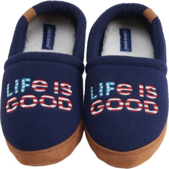 Life Is Good Other - Life is good® Embroidered USA Flag Fleece Slippers (For Men)